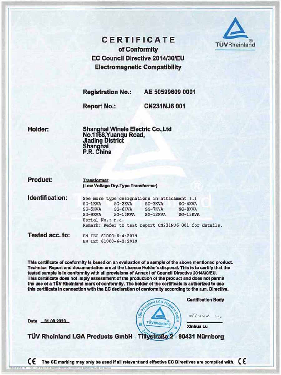 TUV CE For Transformer