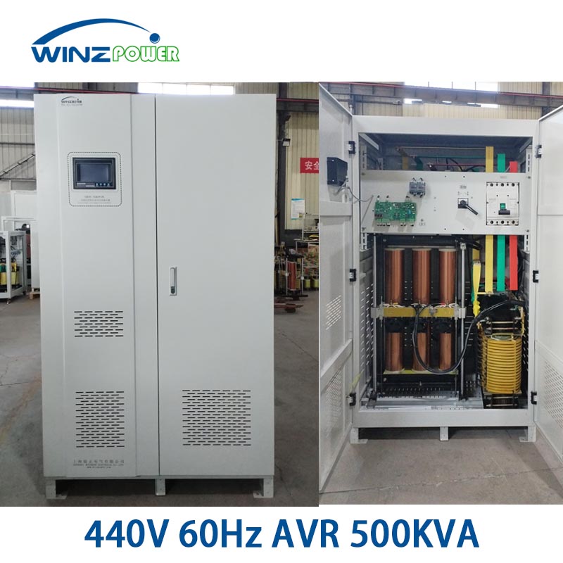 Three-phase 440V 60Hz voltage stabilizer (Automatic Voltage Regulator) – designed for industrial power stabilization in Mexico and Colombia