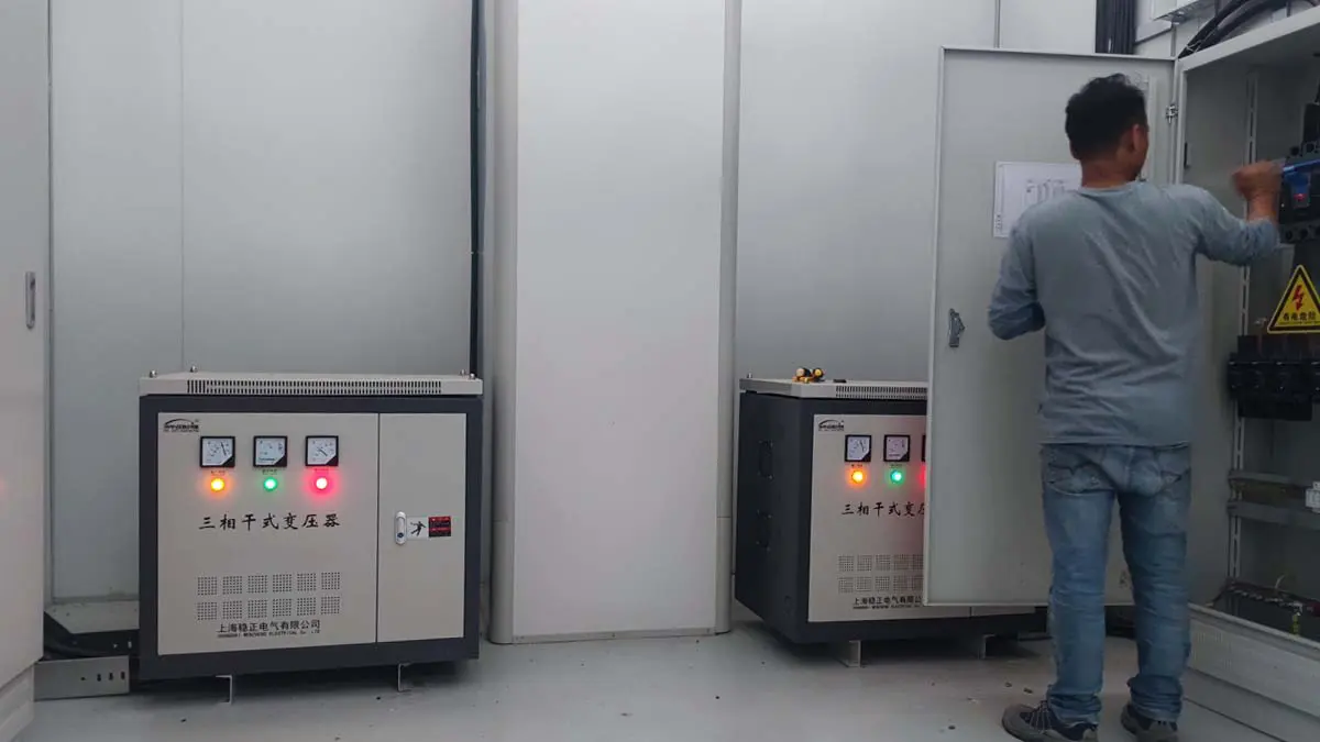 Site acceptance inspection of the 100KVA isolation transformer installation