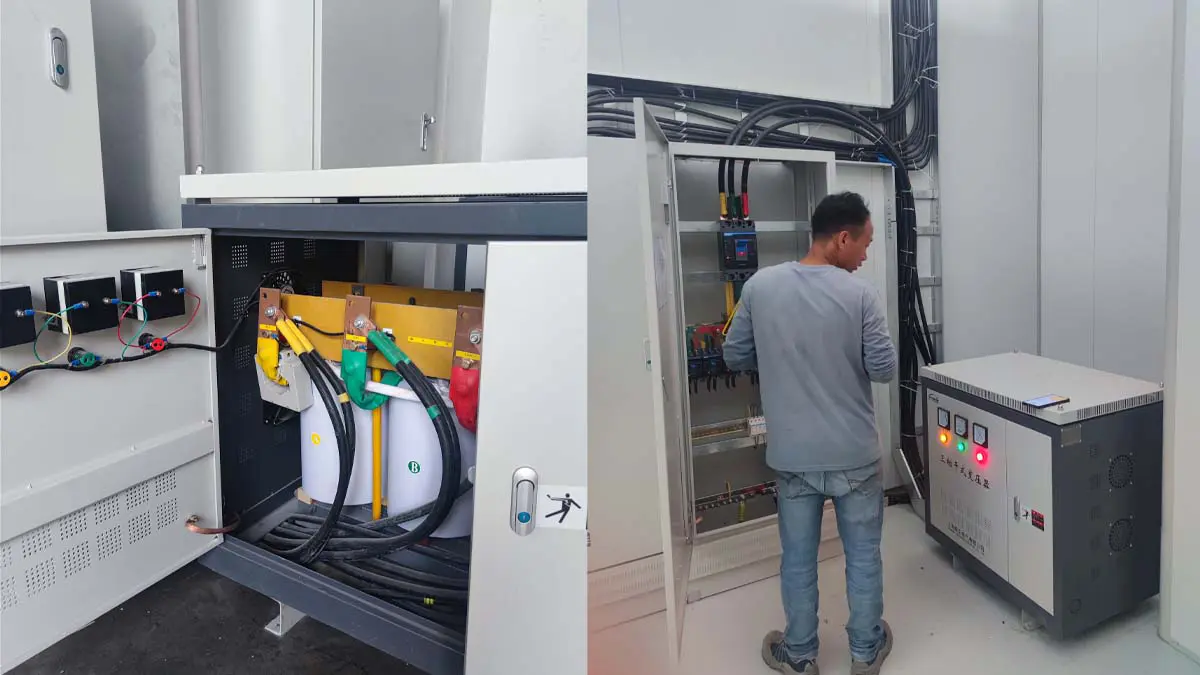 On-site wiring and commissioning of the 100KVA isolation transformer