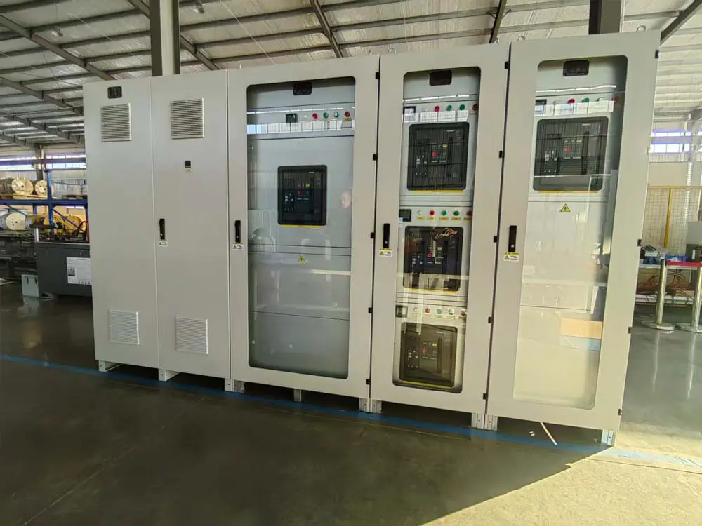 Transformer and switchgear system commissioning test before shipment