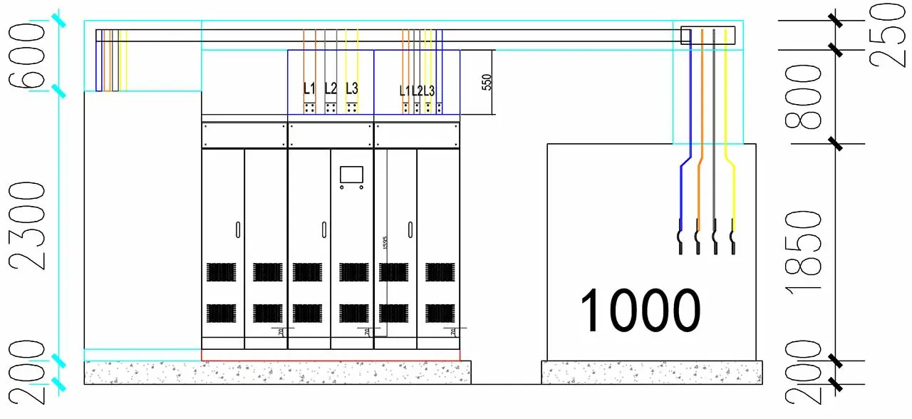 1000KVA Voltage Stabilizer Installation Layout in Hospital Electrical Room