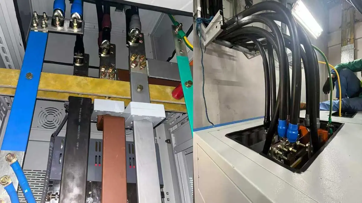 Top entry and top exit cable connection of 1000KVA voltage stabilizer