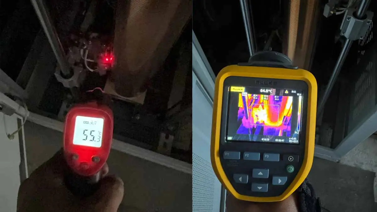 Thermal inspection after load operation