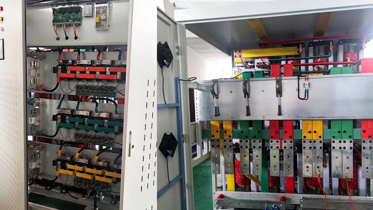 Internal power section before and after integration