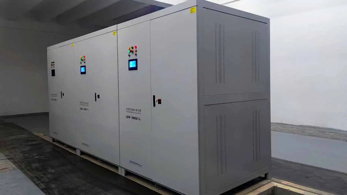 Two independent 1000KVA static voltage stabilizers installed