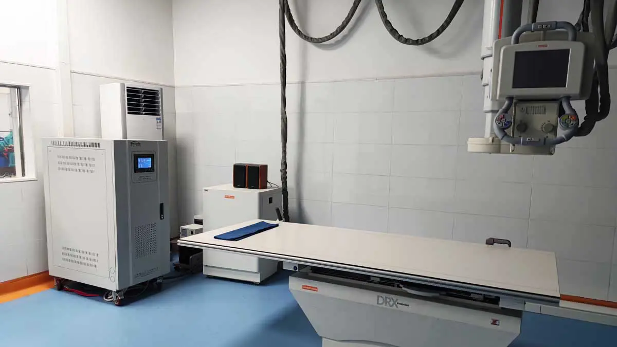 Canon DR digital radiography equipment with 100kVA Winzele voltage stabilizer on-site installation