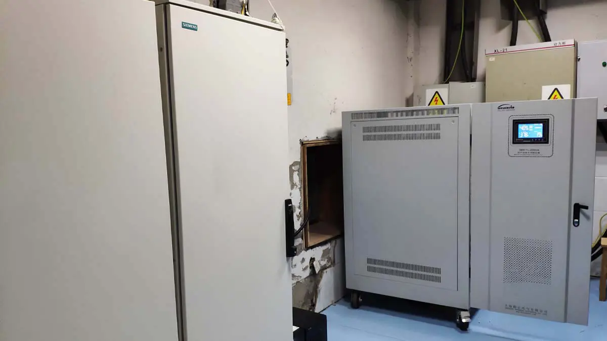 Siemens MRI system with 150kVA Winzele voltage stabilizer on-site installation