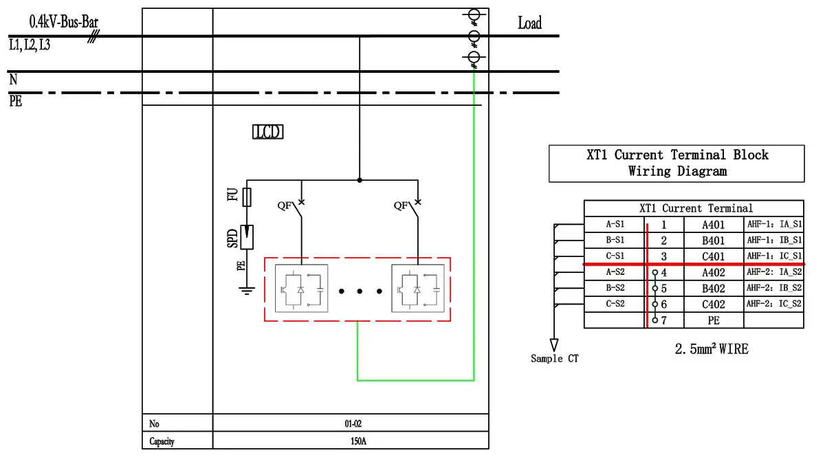Retrofit system diagram with CT wiring detail