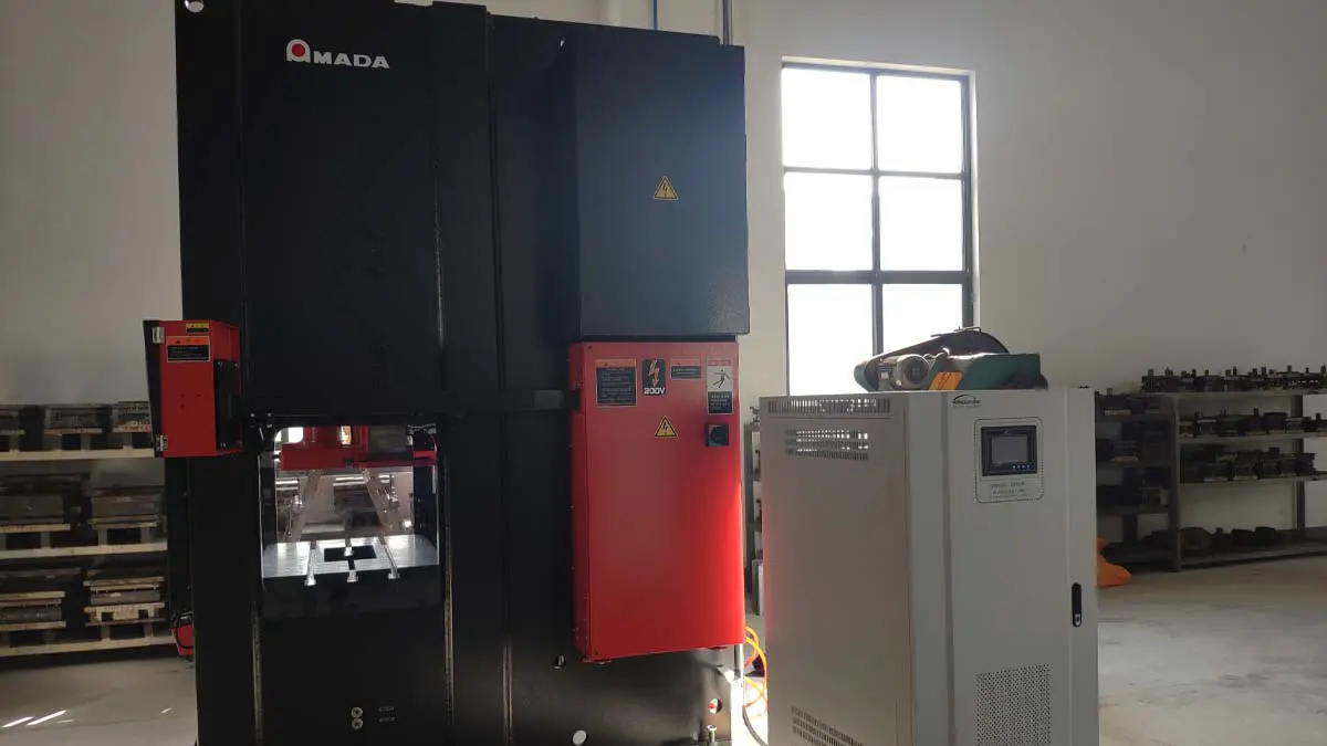 AMADA Japanese machine tool installed with 50KVA voltage stabilizer and step-down transformer system