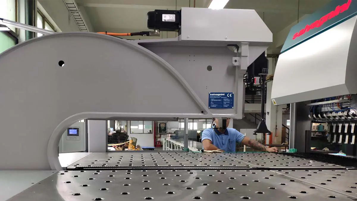 Salvagnini P2 panel bending machine with Winzele 100KVA industrial voltage stabilizer