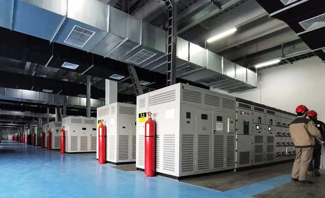Active Harmonic Filter (AHF) cabinets installed in combination with low-voltage distribution switchgear at the project site