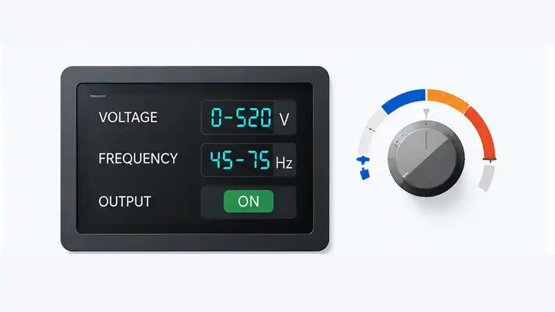 Adjustable voltage and frequency output system diagram