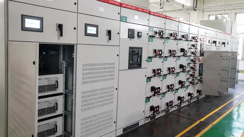 AHF modules installed within an industrial distribution switchboard lineup