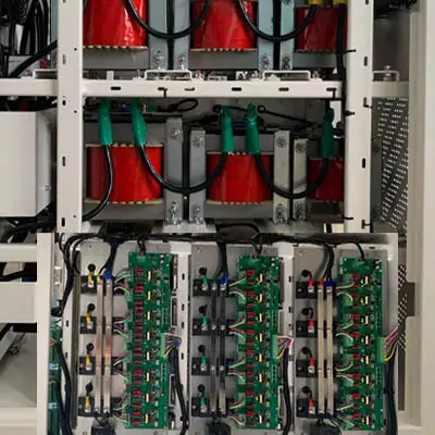 SCR transformer assemblies, control boards, and repeated power sections