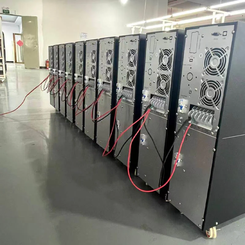 Multiple UPS units connected in the factory test area