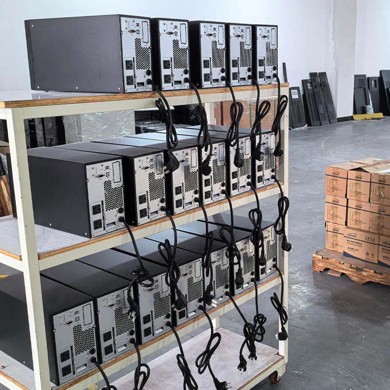 Rear-panel wiring on UPS units during production