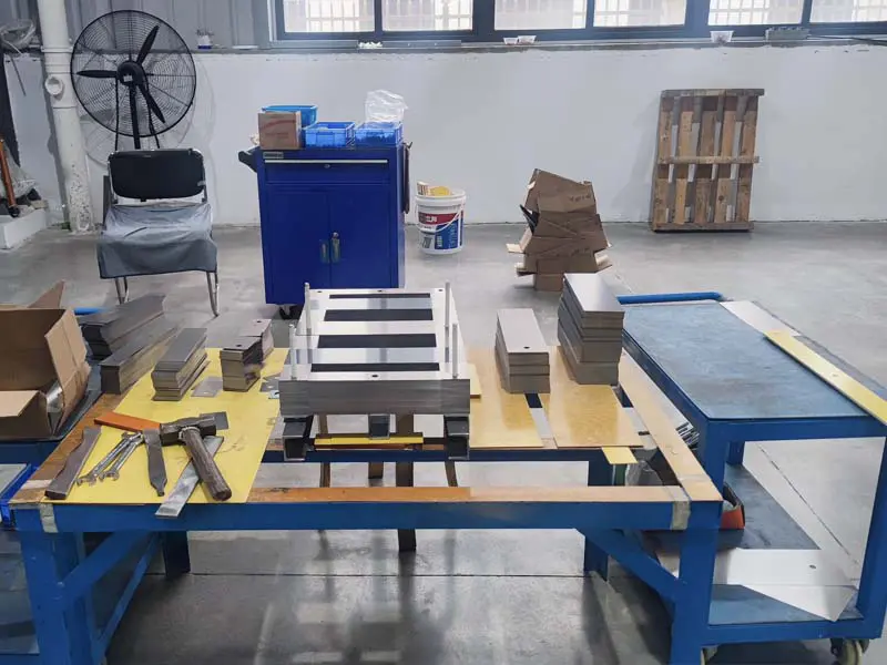 Transformer core stacking process during manufacturing