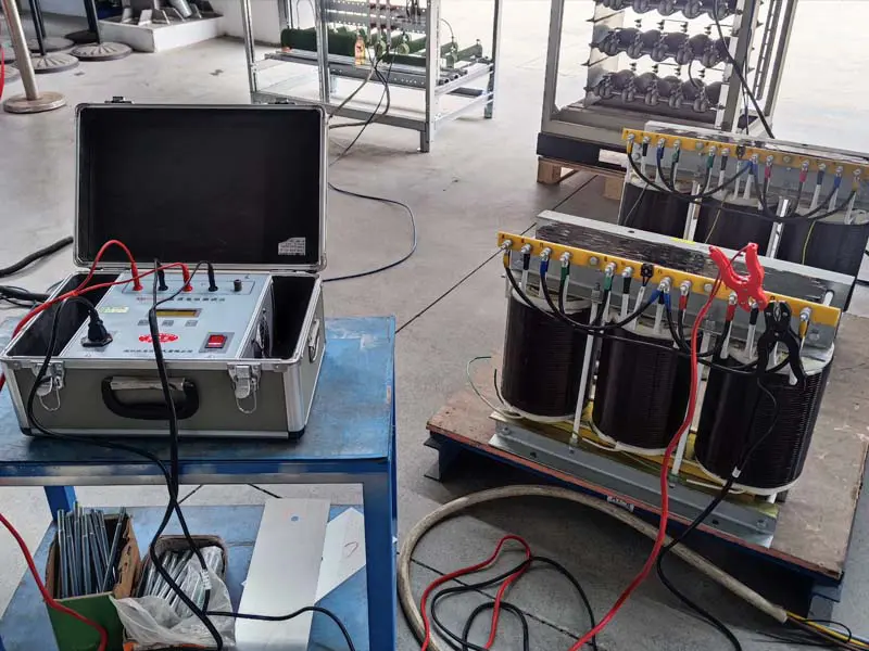 Transformer DC resistance test during factory quality inspection
