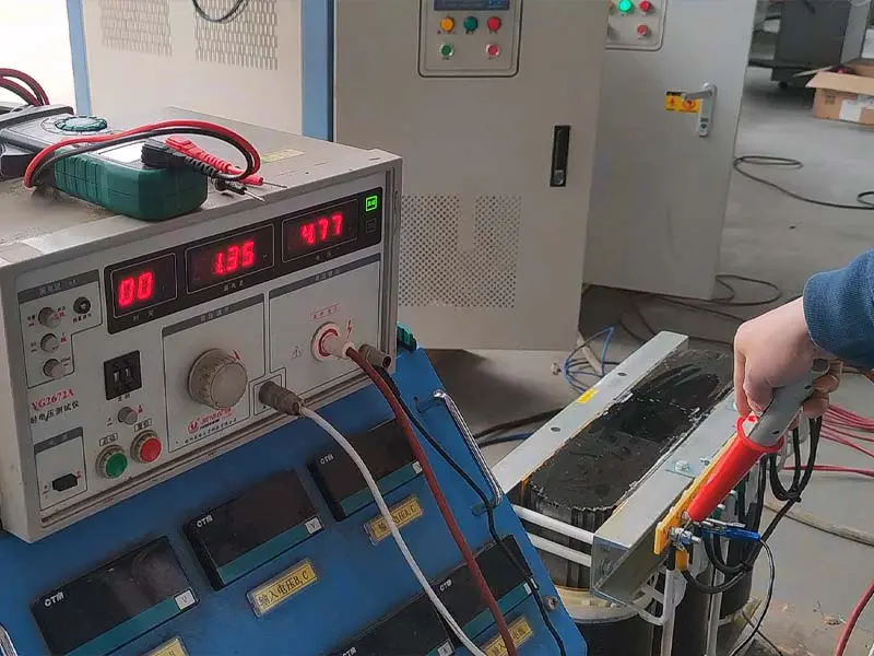 Transformer dielectric withstand voltage test for insulation verification